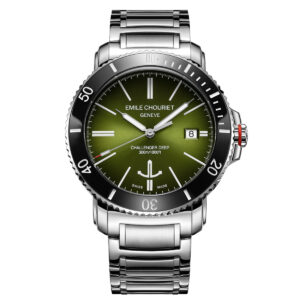 EMILE-CHOURIET Challenger Deep Gent's Green Dial Stainless Steel Bracelet Automatic Dive Watch 08.1169.G.6.AW.E8.6