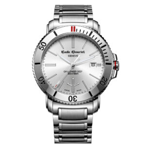 EMILE-CHOURIET Challenger Deep Gent's Silver Dial Stainless Steel Bracelet Automatic Dive Watch 08.1169.G.6.W.28.6