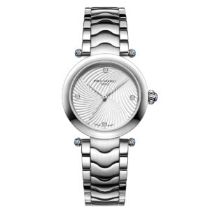 EMILE-CHOURIET Fair Lady Ballerina Elegant Ladies White Dial Stainless Steel Bracelet Automatic Diamond Dress Watch 06.2188.L.6.6.26.6