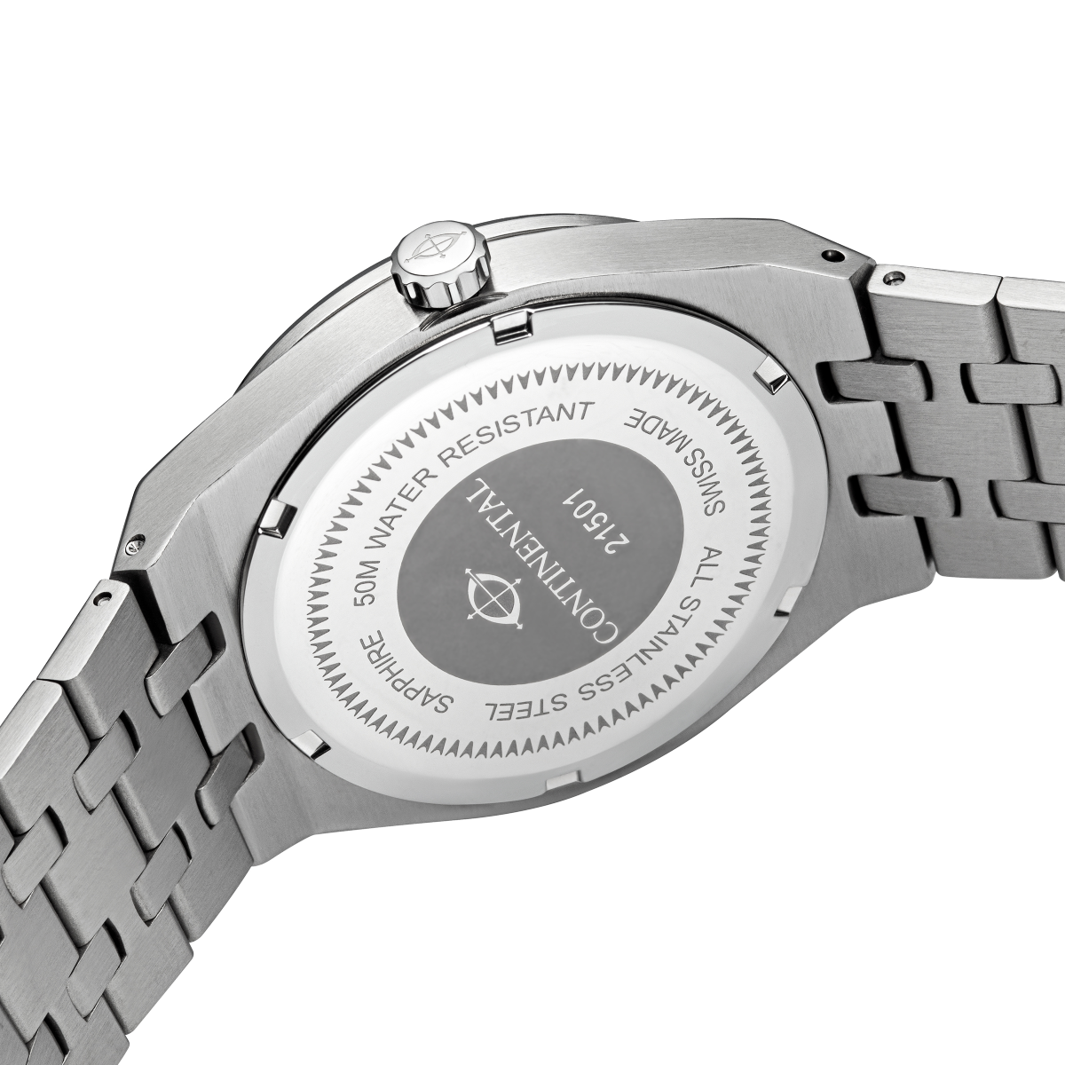 CONTINENTAL Gent’s Silver Dial Stainless Steel Bracelet Moonphase Watch 21501-GM101130