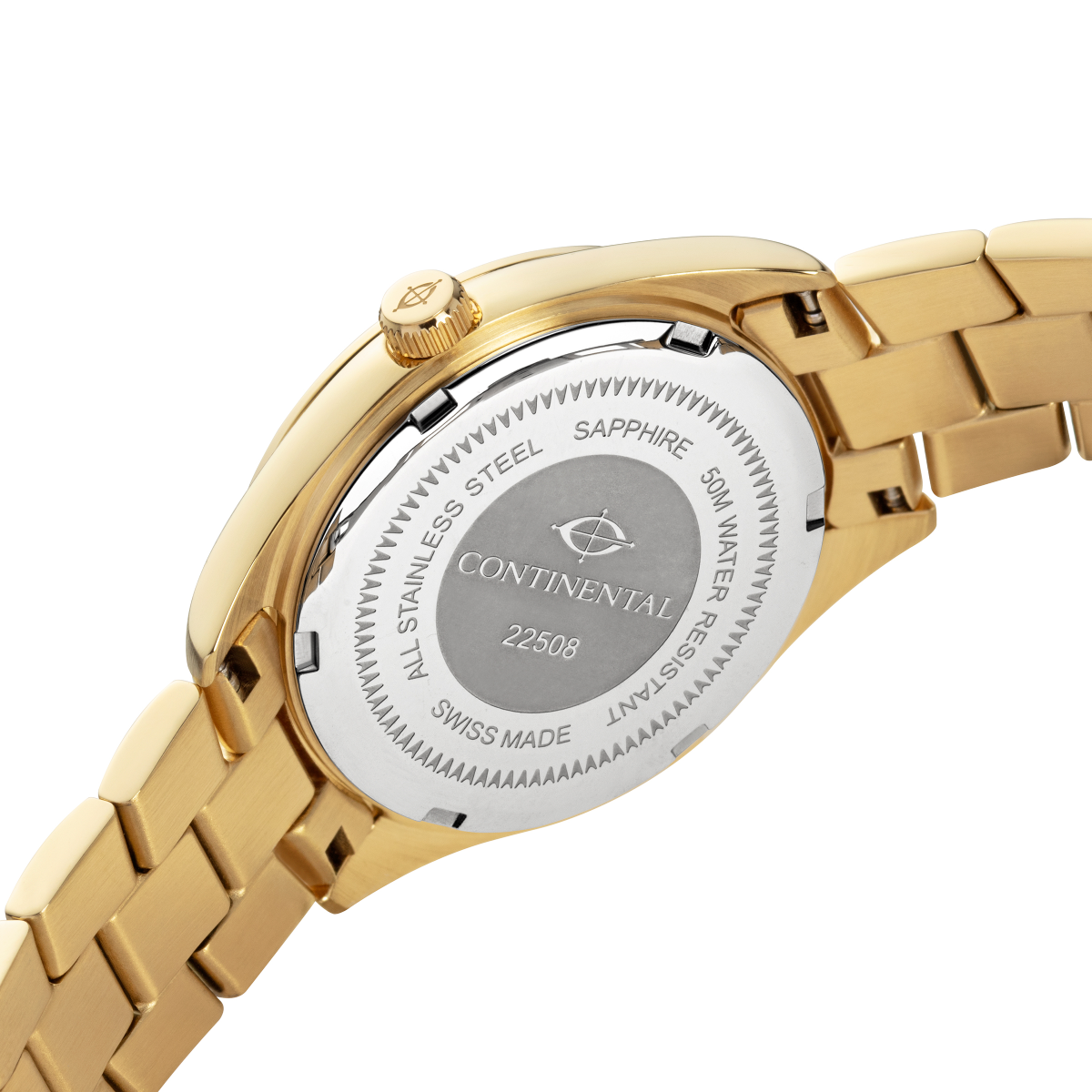 CONTINENTAL Ladies Black Dial Yellow Gold Stainless Steel Bracelet Dress Watch 22508.LT202431