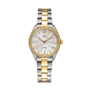 CONTINENTAL Ladies White Dial Two Tone Yellow Gold Stainless Steel Bracelet Dress Watch 22508-LT312131