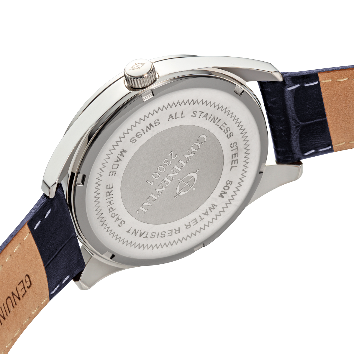 CONTINENTAL Gent’s Round Blue Dial Blue Leather Strap Dress Watch 23001-GD158830