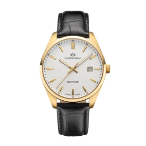 CONTINENTAL Gent's Round Silver Dial Black Leather Strap Dress Watch 23001-GD254130