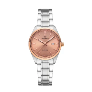 CONTINENTAL Ladies Round Rose Dial Stainless Steel Bracelet Dress Watch 23001-LD801770