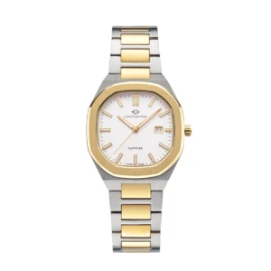 CONTINENTAL Ladies White Dial Two Tone Yellow Gold Stainless Steel Bracelet Dress Watch 23501-LD312130