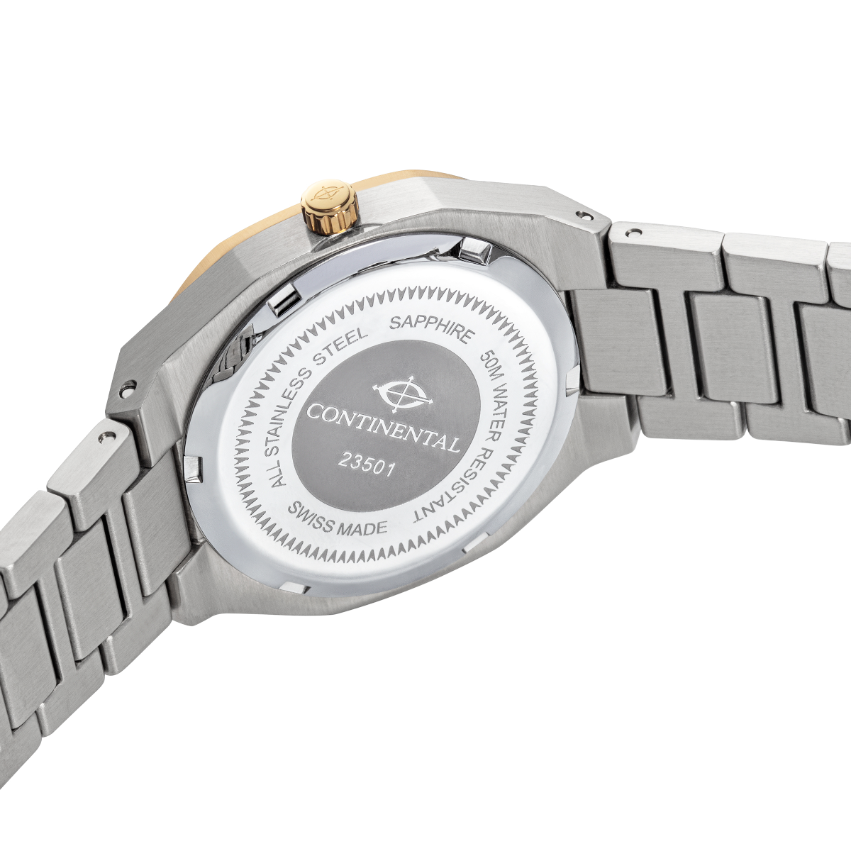 CONTINENTAL Ladies White Dial Two Tone Yellow Gold Stainless Steel Bracelet Dress Watch 23501-LD312130