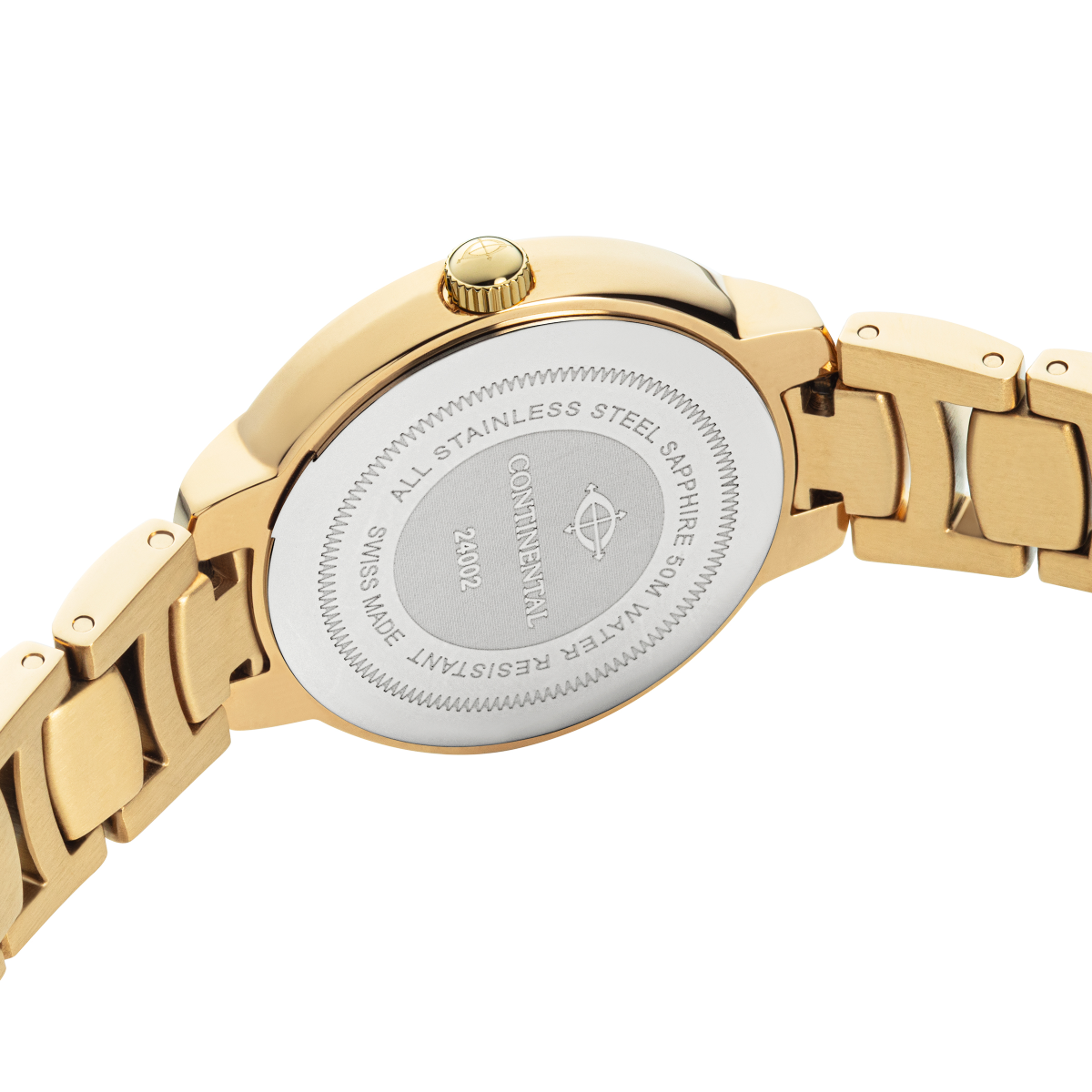 CONTINENTAL Ladies Silver Dial Yellow Gold PVD Stainless Steel Bracelet Dress Watch 24002-LD202101
