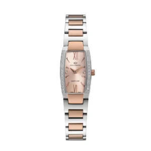 CONTINENTAL Ladies Rose Dial Two Tone Rose Gold PVD Stainless Steel Bracelet Dress Watch 24352-LT815751