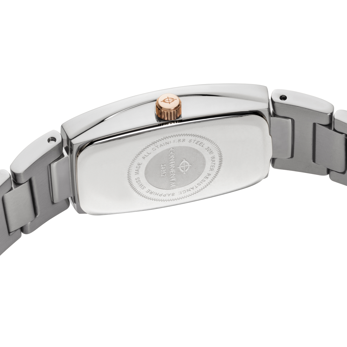 CONTINENTAL Ladies Rose Dial Two Tone Rose Gold PVD Stainless Steel Bracelet Dress Watch 24352-LT815751
