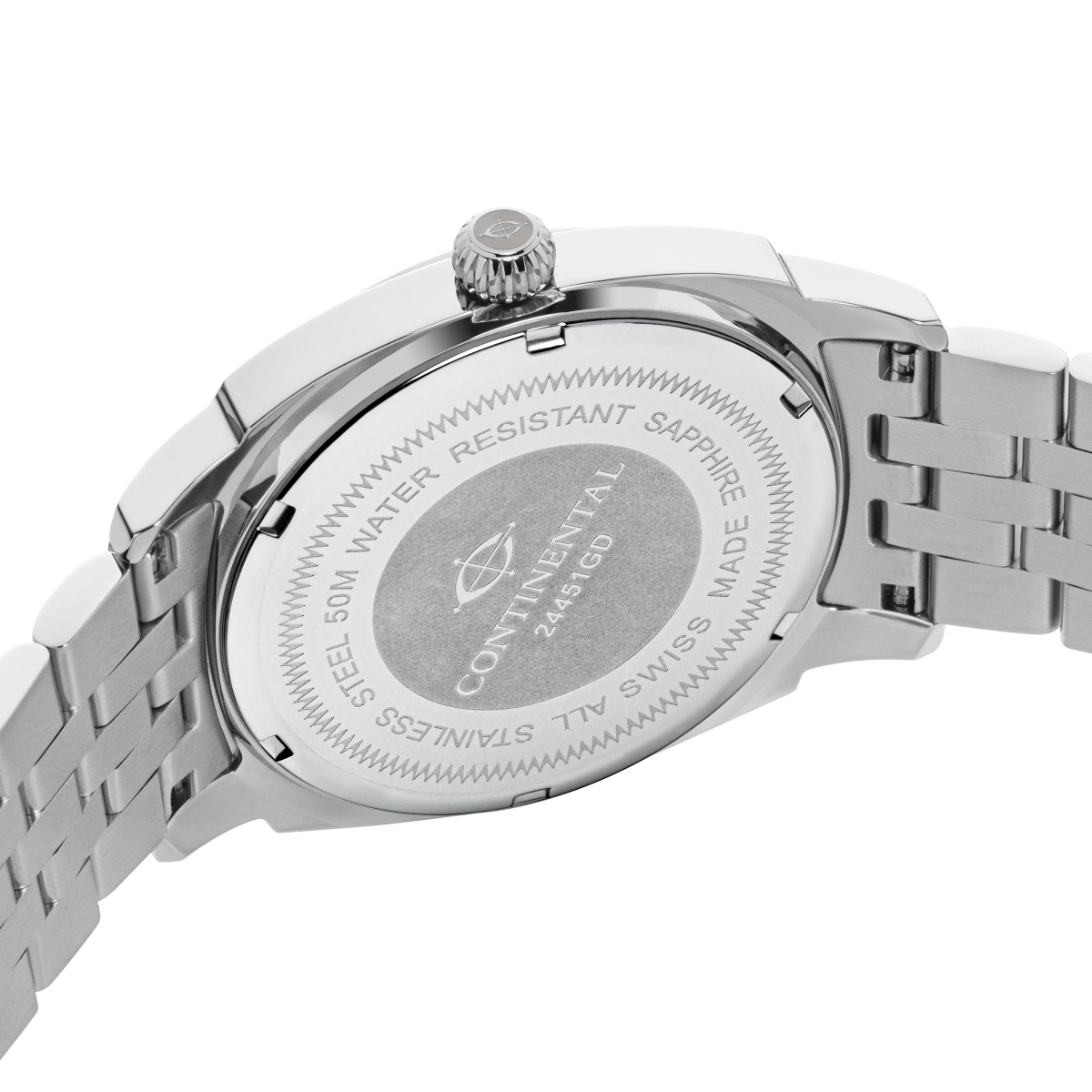 CONTINENTAL Gent’s Square Blue Dial Stainless Steel Bracelet Dress Watch 24451-GD101820