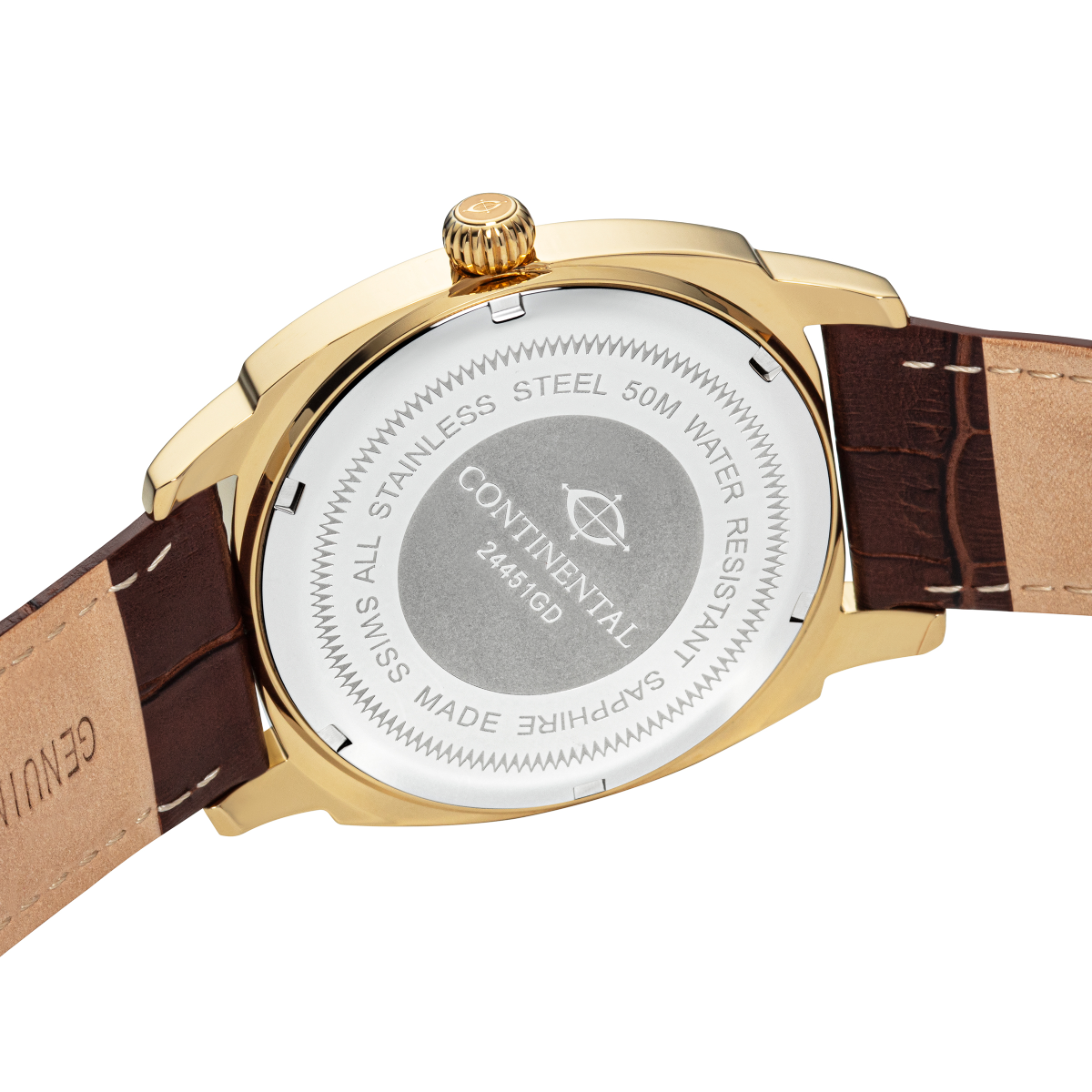 CONTINENTAL Gent’s Square Brown Dial Brown Leather Strap Dress Watch 24451-GD256620