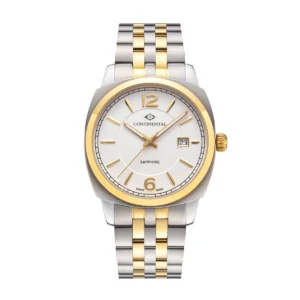 CONTINENTAL Gent’s Square White Dial Two Tone Yellow Gold Stainless Steel Bracelet Dress Watch 24451-GD312120