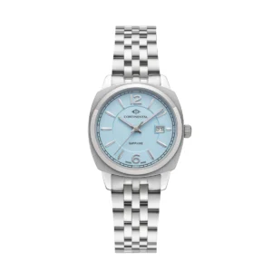 CONTINENTAL Ladies Square Light Blue Dial Stainless Steel Bracelet Dress Watch 24451-LD101160