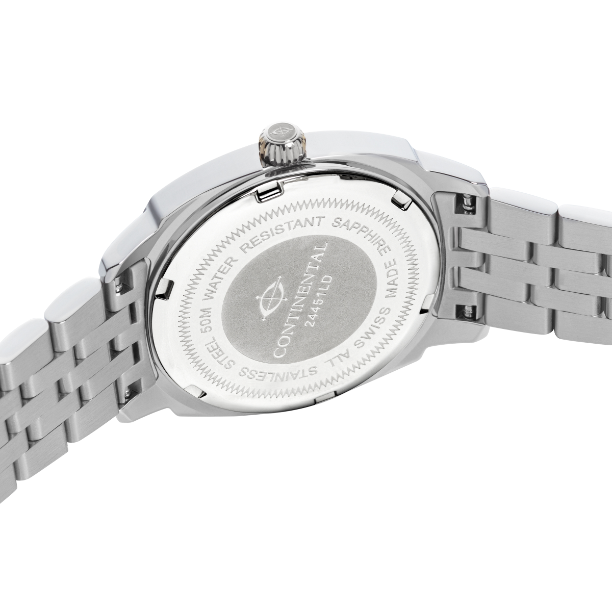 CONTINENTAL Ladies Square Light Blue Dial Stainless Steel Bracelet Dress Watch 24451-LD101160