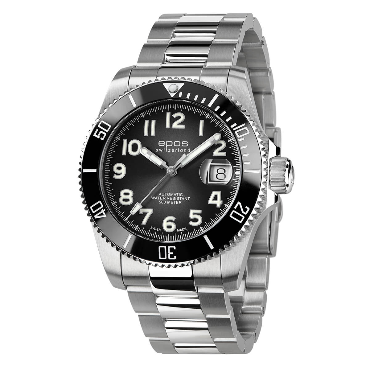 EPOS Gent's Black Dial Titanium Automatic Dive Watch 3504.131.80.35.90