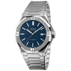 EPOS Gent's Blue Dial Stainless Steel Bracelet Automatic Sports Watch 3506.132.20.16.30