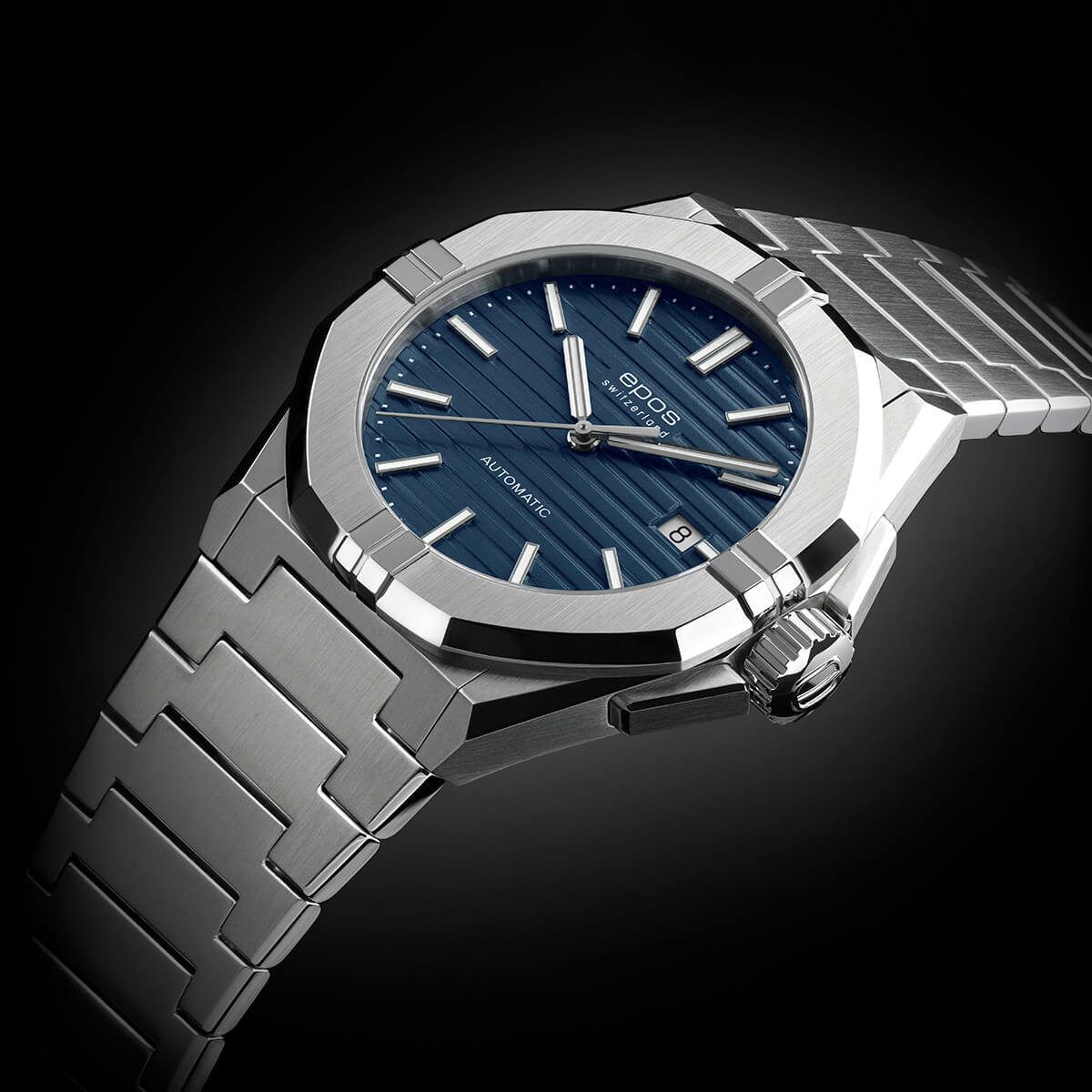 EPOS Gent’s Blue Dial Stainless Steel Bracelet Automatic Sports Watch 3506.132.20.16.30