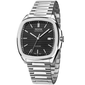 EPOS Gent's Black Dial Stainless Steel Bracelet Automatic Sports Watch 3511.152.20.15.30