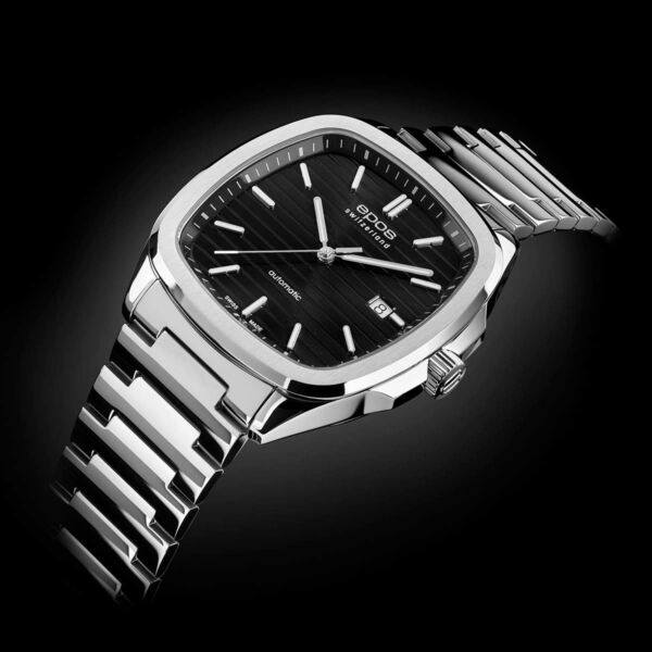 EPOS Gent’s Black Dial Stainless Steel Bracelet Automatic Sports Watch 3511.152.20.15.30