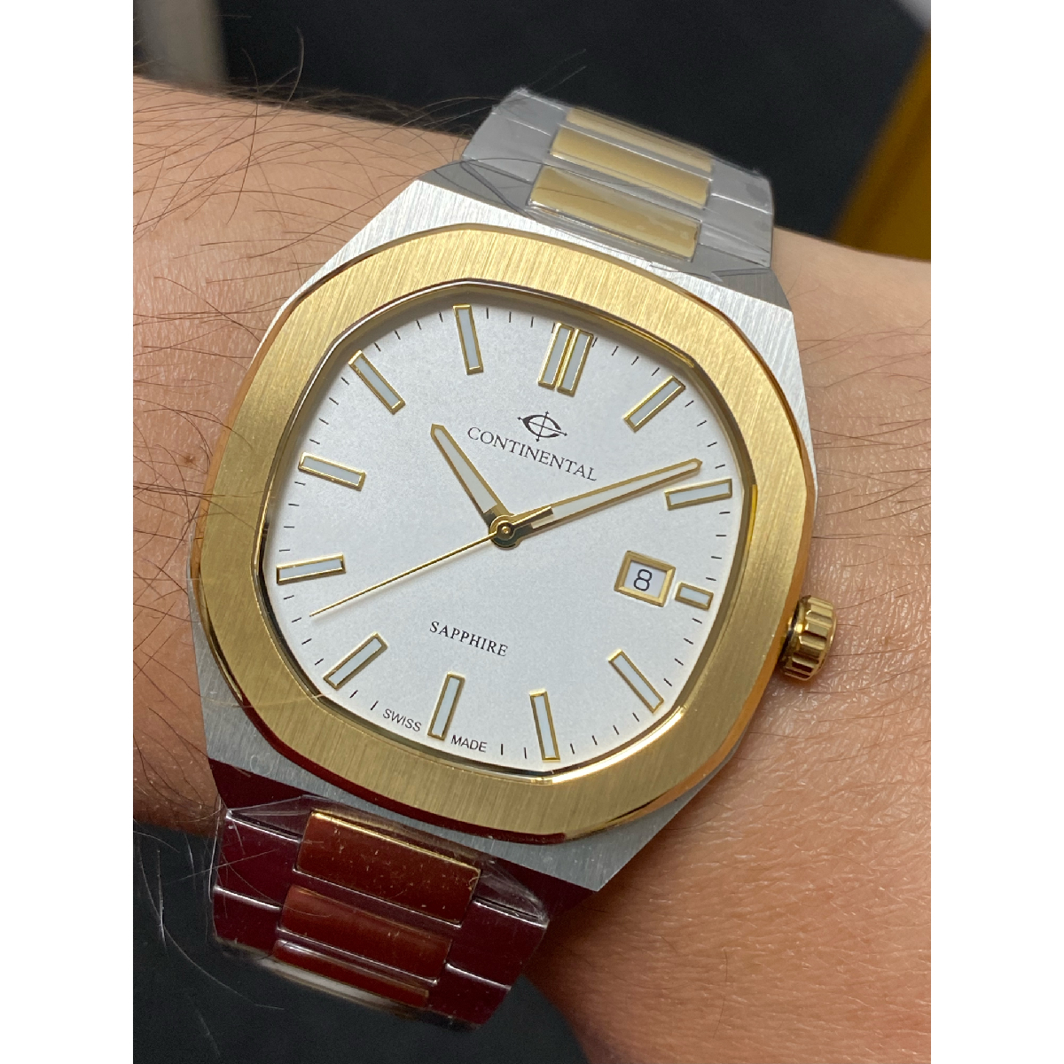 CONTINENTAL Gent’s White Dial Two Tone Yellow Gold Stainless Steel Bracelet Dress Watch 23501.GD312130