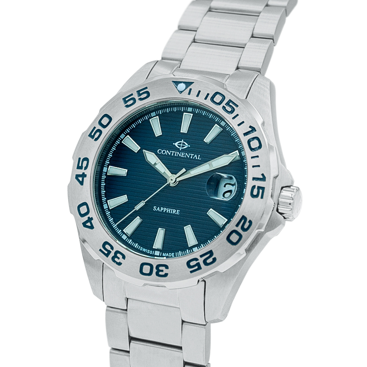 CONTINENTAL Gent’s Blue Dial Stainless Steel Bracelet Sports Watch 20501.GD101830