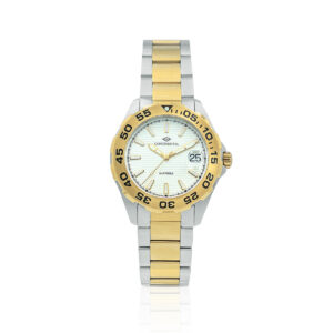 CONTINENTAL Gent's White Dial Two Tone Yellow Gold Stainless Steel Bracelet Sports Watch 20501.GD312130