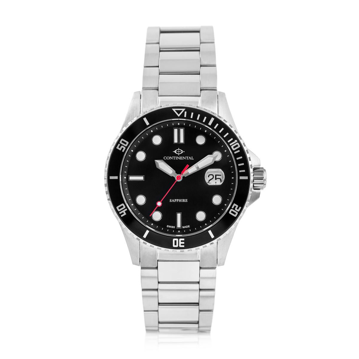 CONTINENTAL Gent's Black Dial Stainless Steel Bracelet Sports Watch 20504.GD101430