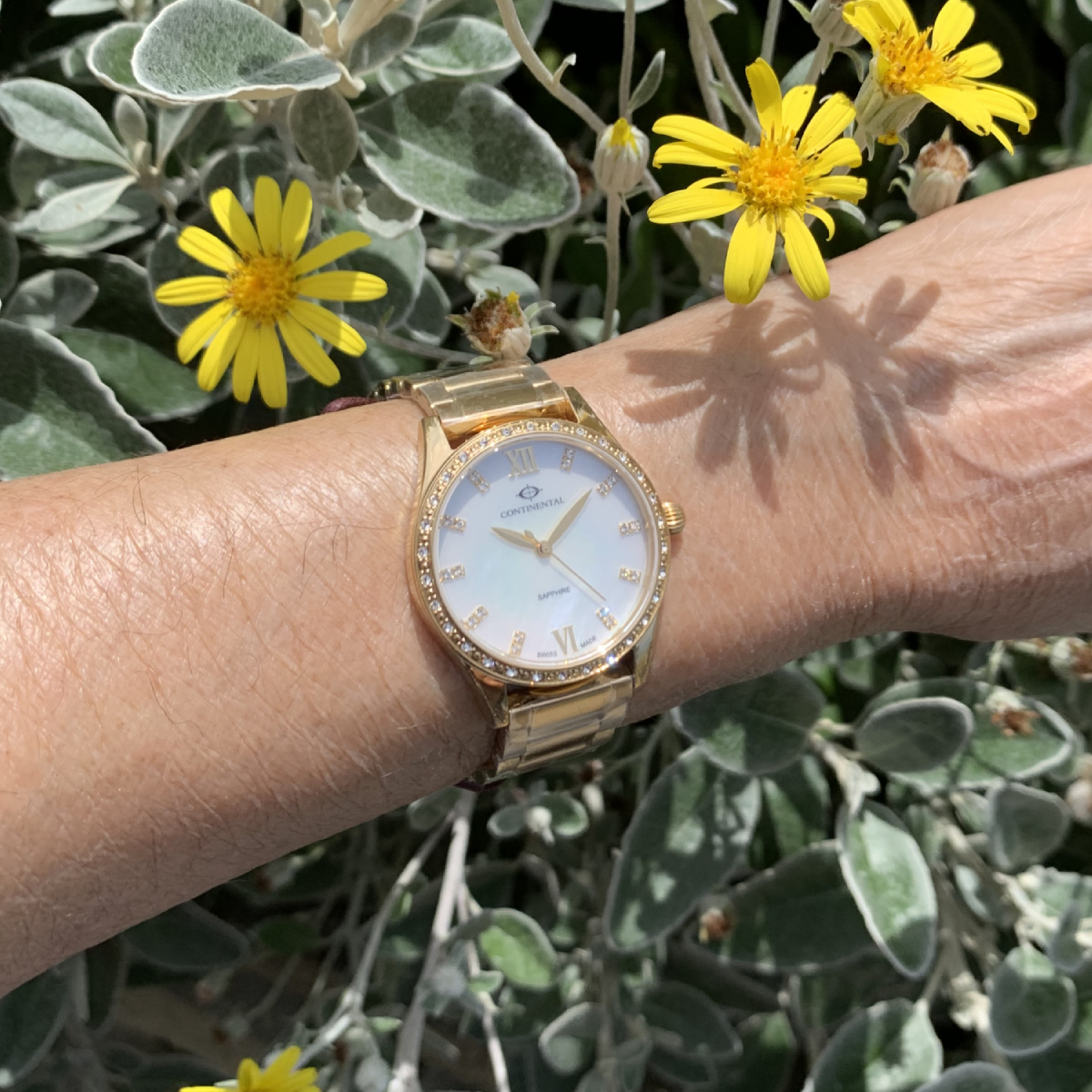 CONTINENTAL Ladies White Dial Yellow Gold Stainless Steel Bracelet Dress Watch 18101.LT202501