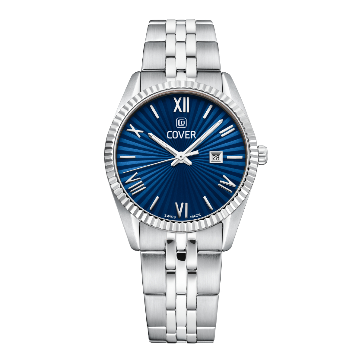 COVER Alston Ladies Elegant Blue Dial Stainless Steel Bracelet Dress Watch CO217.03