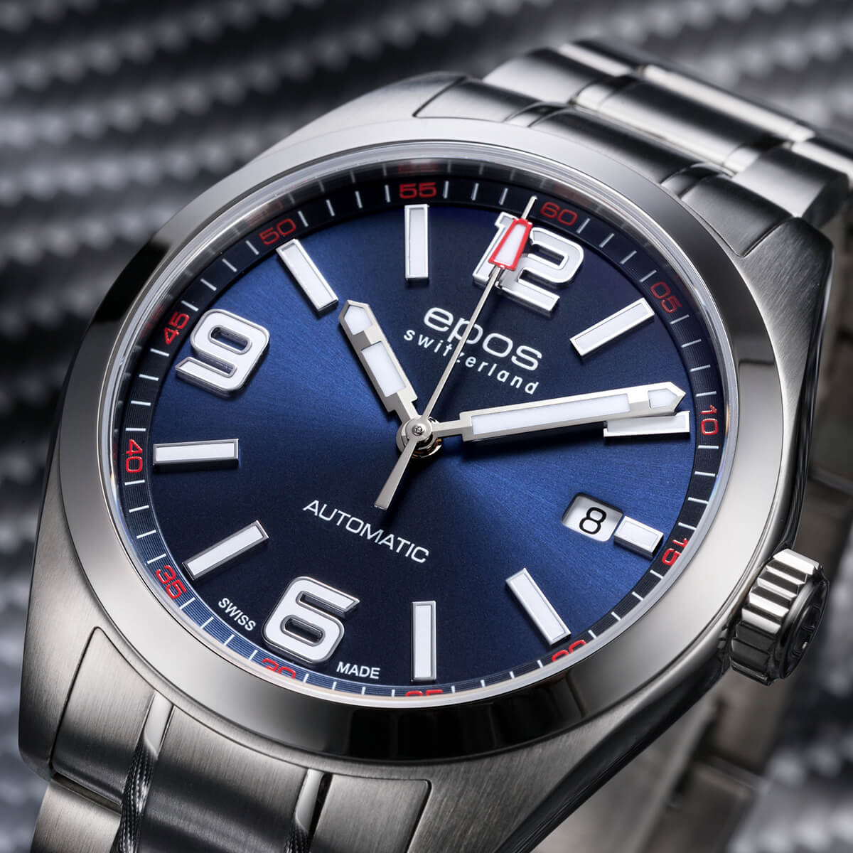 EPOS Sportive Gents Blue Dial Stainless Steel Bracelet Automatic Sports Watch 3411.131.20.56.30
