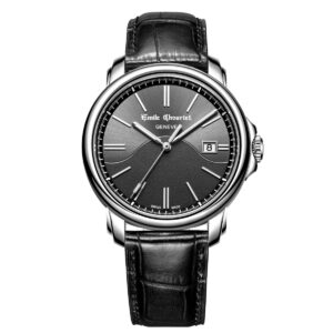 EMILE-CHOURIET Heritier Gent's Black Dial Black Leather Strap Automatic Dress Watch 08.1188.G.6.6.68.2