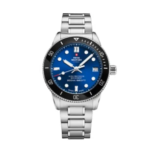 SWISS MILITARY Ladies Blue Dial Stainless Steel Bracelet Classic Dive Watch SM34089.02