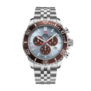 SWISS MILITARY Gent's Sky Blue Dial Stainless Steel Bracelet Chronograph Sports Watch SM34103.06