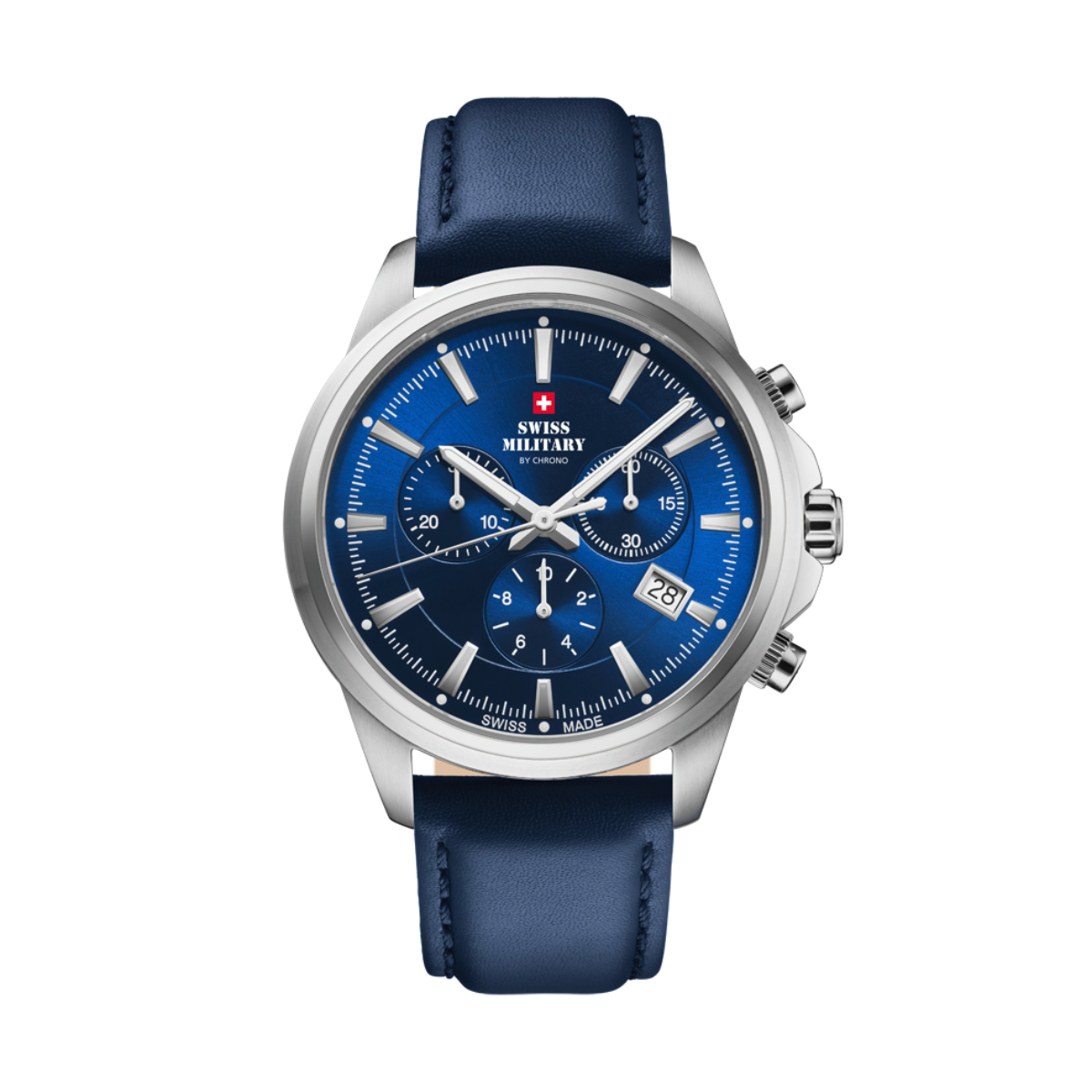 SWISS MILITARY Gent's Blue Dial Blue Leather Strap Chronograph Dress Watch SM34107.12