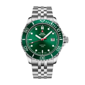 SWISS MILITARY Gent's Green Dial Stainless Steel Bracelet Sports Watch SM34109.03