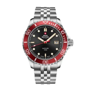 SWISS MILITARY Gent's Black Dial Stainless Steel Bracelet Sports Watch SM34109.04