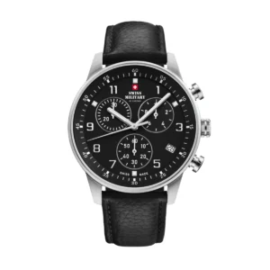 SWISS MILITARY Gent's Black Dial Black Leather Strap Chronograph Dress Watch SM34114.08