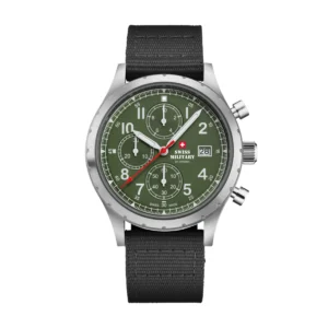 SWISS MILITARY Gent’s Green Dial Black Fabric Strap Chronograph Sports Watch SM34117.07
