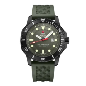 SWISS MILITARY Gent’s Solar Green Dial Green Silicon Strap Sports Watch SMS34102.06