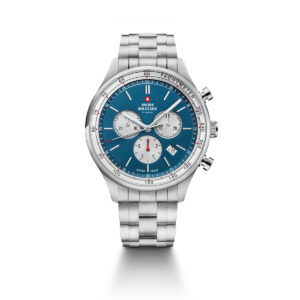 SWISS MILITARY Gent's Blue Dial Stainless Steel Bracelet Chronograph Sports Watch SM34081.03