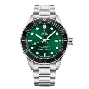 SWISS MILITARY Gent’s Green Dial Stainless Steel Bracelet Classic Dive Watch SM34088.03
