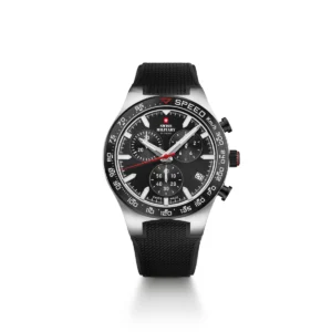 SWISS MILITARY Gent's Black Dial Black Silicon Strap Chronograph Sports Watch SM34115.05
