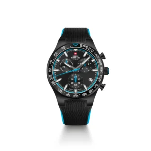 SWISS MILITARY Gent's Black Dial Black Silicon Strap Chronograph Sports Watch SM34115.08