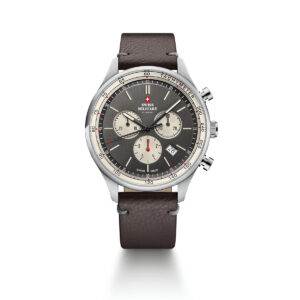 SWISS MILITARY Gent's Grey Dial Brown Leather Strap Chronograph Sports Watch SM34081.12