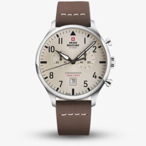SWISS MILITARY Gent's Brown Dial Brown Leather Strap Chronograph Sports Watch SM34098.09